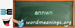 WordMeaning blackboard for annwn